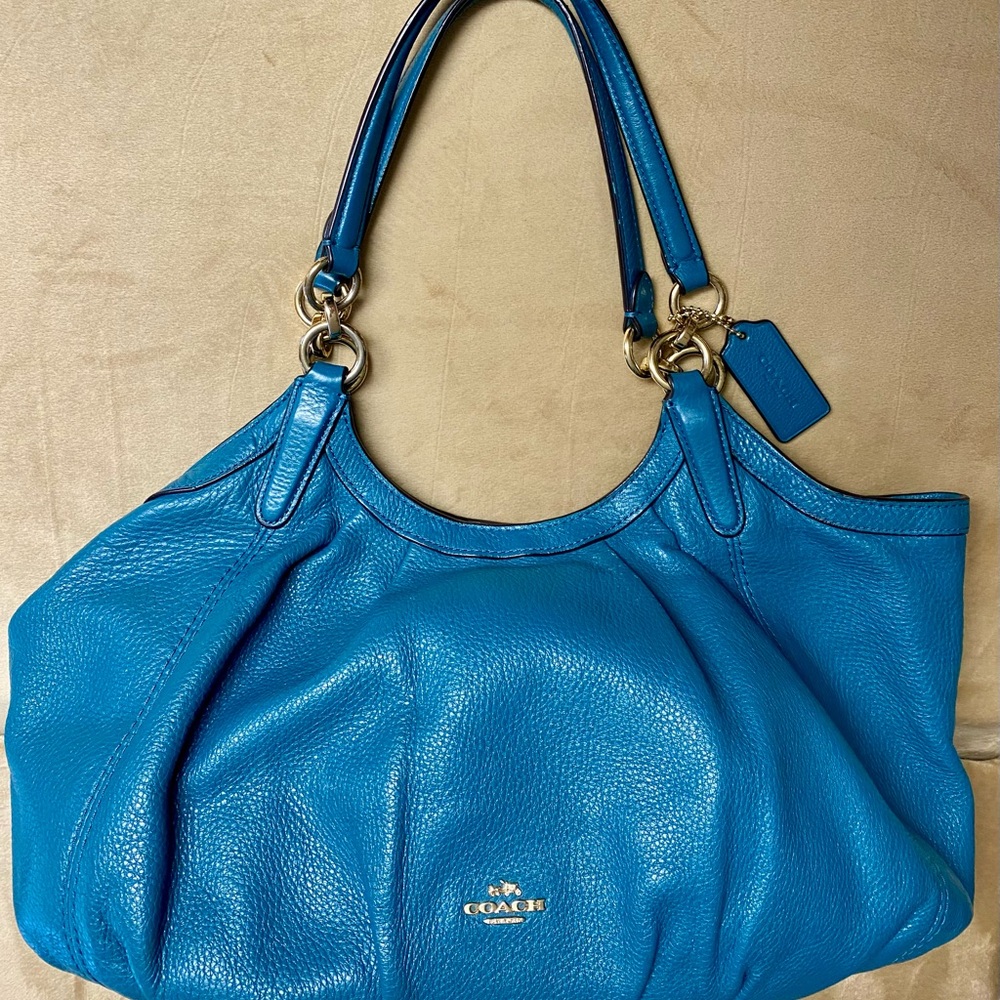 Coach Lily Teal Leather Shoulder Bag